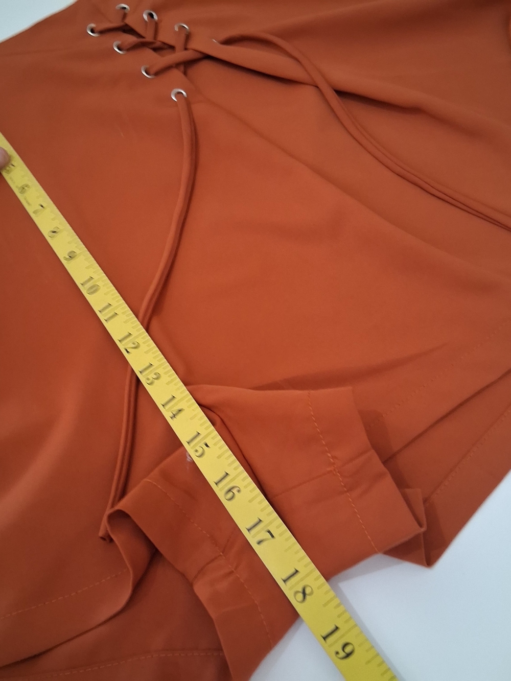 Boohoo Women's Rust Lace-Up High Waist Short Size 18 - Picture 9 of 10